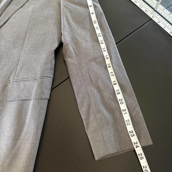 Hugo Boss Blazer Jacket Lapel Collar Buttoned Long Sleeve Formal Gray Size 36R - Picture 11 of 12